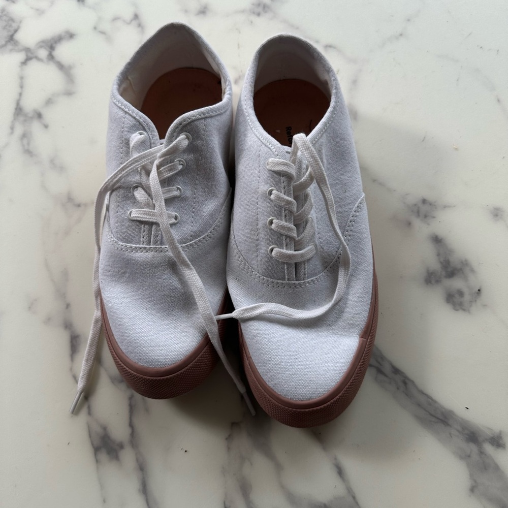 Reformation White Canvas Sneakers